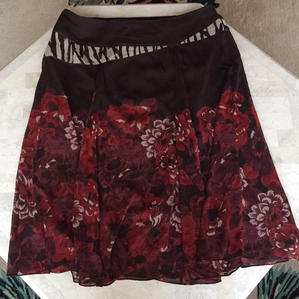 Coldwater Creek Brown & Red Midi-Skirt.1850